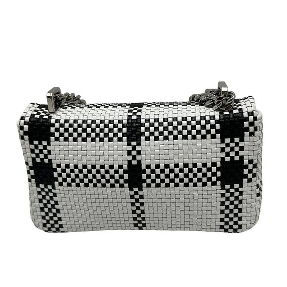 Auth BURBERRY LONDON ENGLAND Roller Bag - White Black Leather Shoulder Bag - Picture 3 of 11